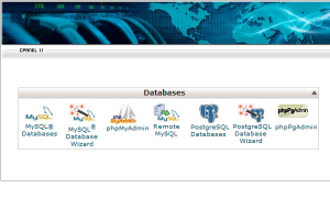 web hosting database control
